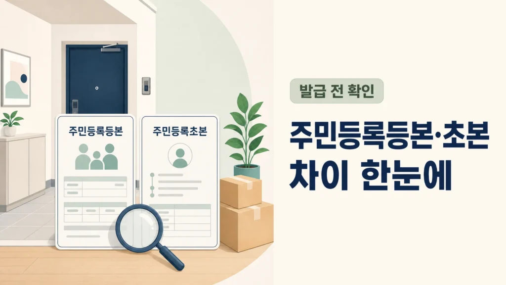 주민등록등본과 초본의 차이를 안내하는 대표 이미지