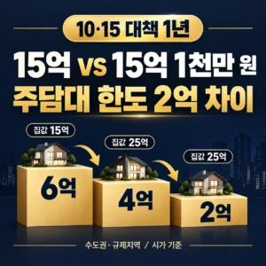 집값 15억 vs 15억 1천만 원, 주담대 한도가 2억 차이 나는 이유 (10·15 대책 1년 후)